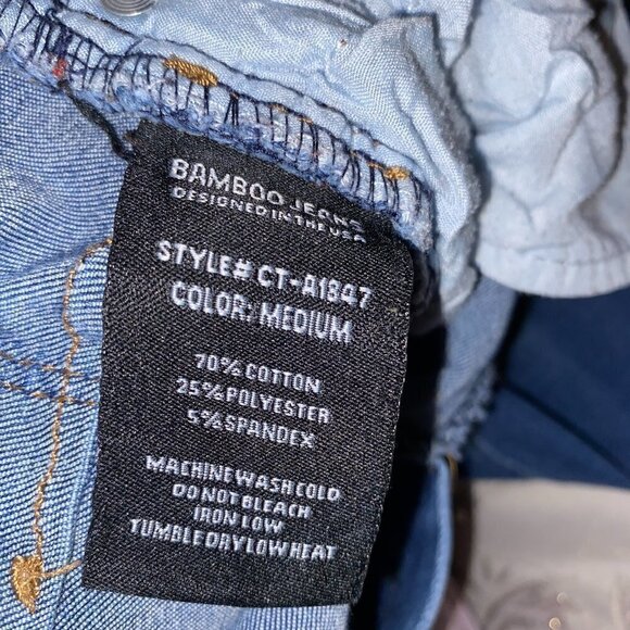 NWOT Bamboo Ripped Designer Jeans Made in the USA Inseam is 28" - Picture 12 of 16